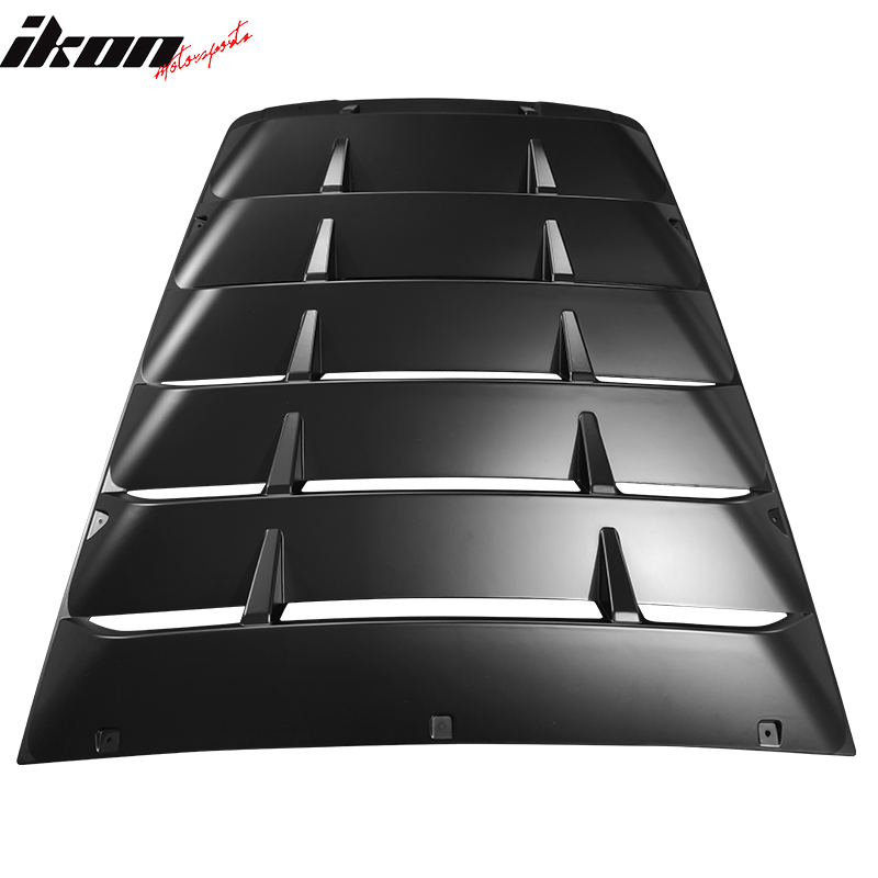 Fits 14-19 Chevy Corvette C7 Gloss Black Side & Rear Window Louvers Matte Black