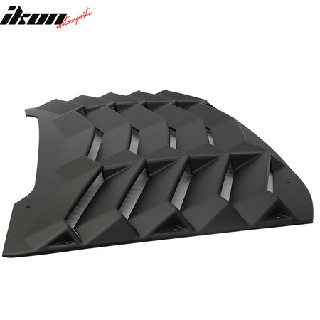 Fits 16-19 Chevy Cruze Rear Window Louvers Cover Sun Shade Unpainted Black ABS