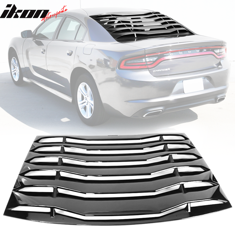 Fits 11-23 Charger IKON Window Louver Matte / Gloss Black / Carbon Fiber Print