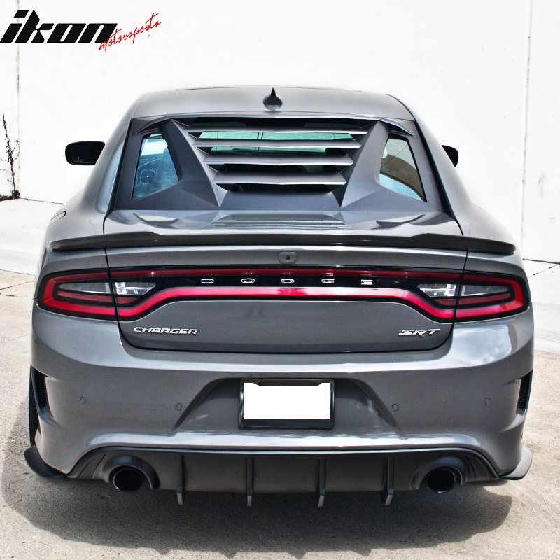 Fits 11-23 Charger IKON V2 Window Louver Matte / Gloss Black Carbon Fiber Print