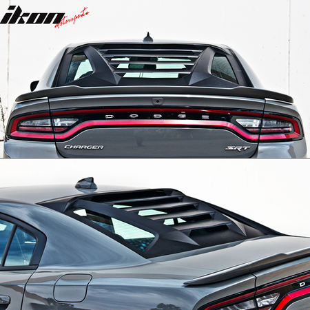 Fits 11-23 Charger IKON V2 Window Louver Matte / Gloss Black Carbon Fiber Print