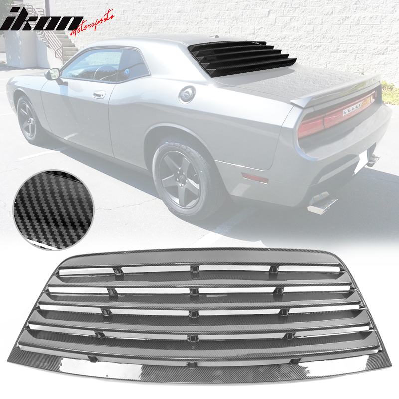 Fits 08-23 Dodge Challenger IKON XE Style Rear Side Window Louver Vent Scoops