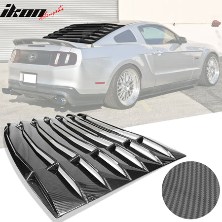 Fits 05-14 Ford Mustang IKON Style Rear Window Louvers Unpainted / CFL