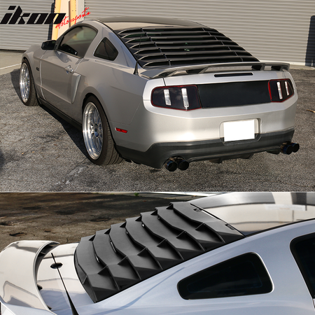 Fits 05-14 Ford Mustang IKON Style 2PCS Side Window Scoops + Rear Window Louver