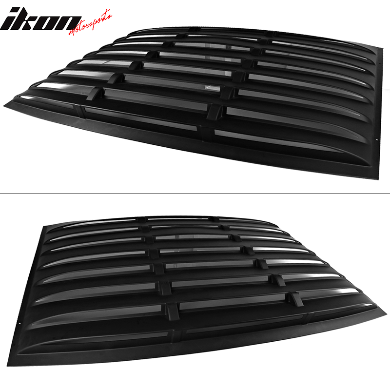 Fits 05-14 Ford Mustang GT V6 V8 Window Louver Rear Cover Matte Black ABS