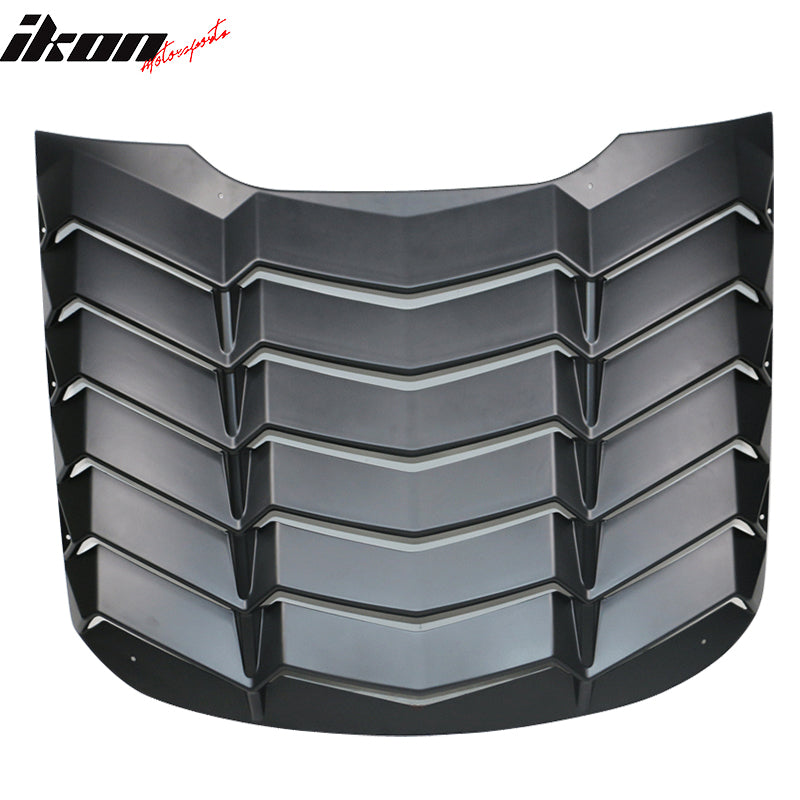 Fits 15-24 Ford Mustang Coupe IKON Style Rear Window Louver Sun Shade Cover ABS