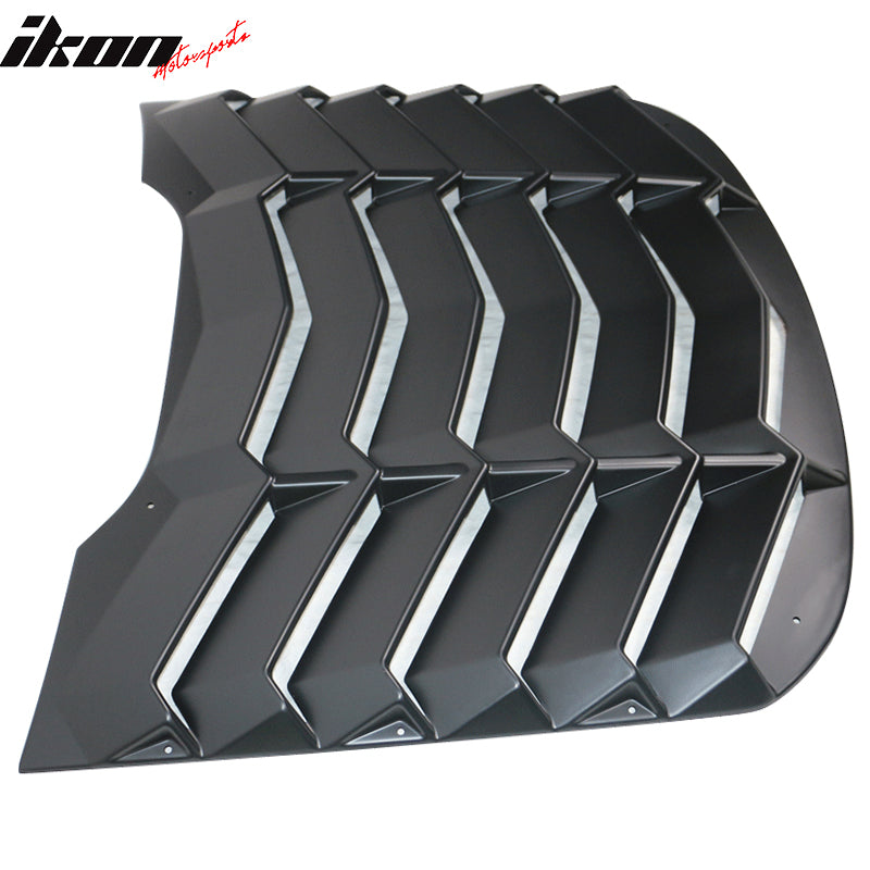 Fits 15-24 Ford Mustang Coupe IKON Style Rear Window Louver Sun Shade Cover ABS