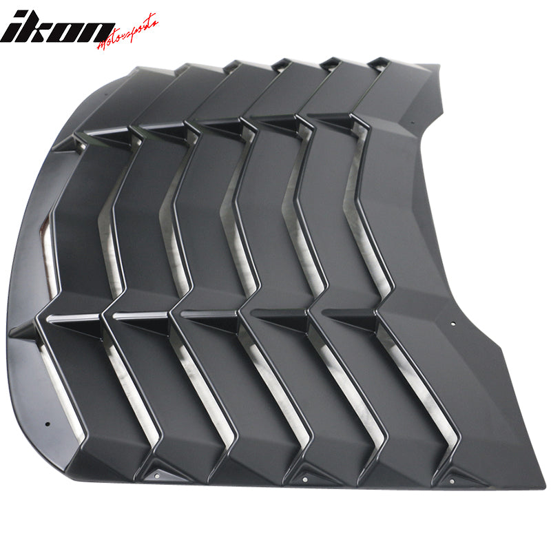 Fits 15-24 Ford Mustang Coupe IKON Style Rear Window Louver Sun Shade Cover ABS