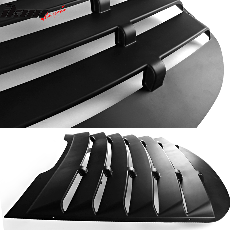 Fits 15-24 Ford Mustang Rear Window Louver ABS Vintage Style Matte Black