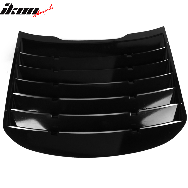 Fits 15-24 Ford Mustang Rear Window Louver ABS Vintage Style Matte Black