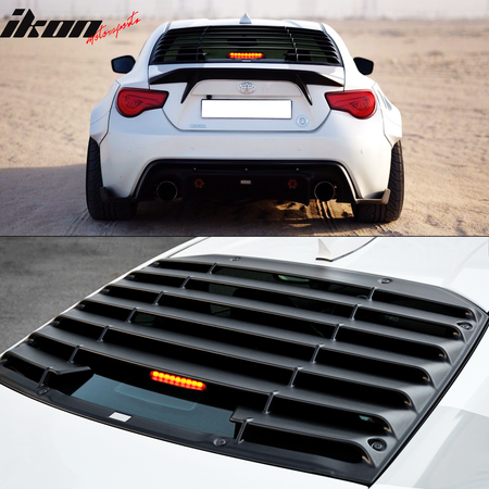 Fits 13-20 FRS 86 BRZ T Style Rear Window Louver  Gloss Black  / Matte Black