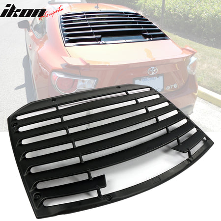 Fits 13-20 FRS 86 BRZ T Style Rear Window Louver  Gloss Black  / Matte Black