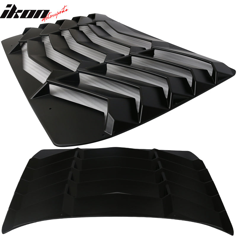 Fits 16-21 Honda Civic Sedan 4Dr Rear + Side Window Louvers Cover Unpainted ABS