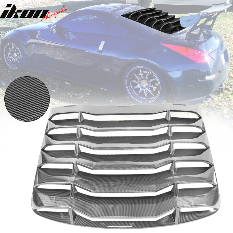 2003-2008 Nissan 350Z IKON Carbon Fiber Print Rear Window Louver ABS