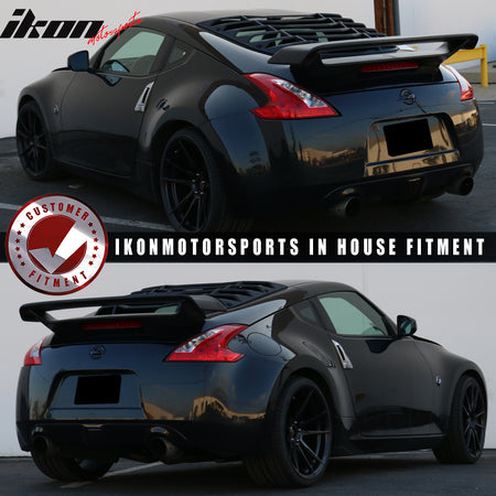 Windshield Louver Compatible With 2009-2020 Nissan 370Z, IKON Style Rear Window Louvers Cover Sun Shade ABS by IKON MOTORSPORTS,  2010 2011 2012 2013 2014 2015 2016