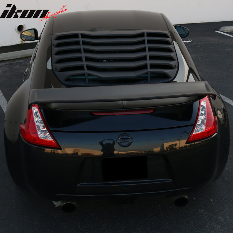 Windshield Louver Compatible With 2009-2020 Nissan 370Z, IKON Style Rear Window Louvers Cover Sun Shade ABS by IKON MOTORSPORTS,  2010 2011 2012 2013 2014 2015 2016