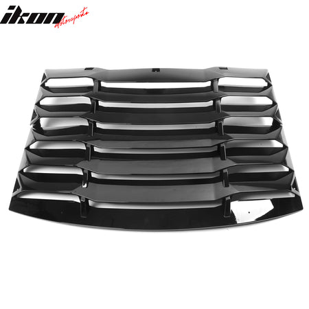 IKON MOTORSPORTS Rear Window Louver Compatible With 2011-2023 Dodge Charger, IKON Style ABS Rear Vent Cover Windshield 2PCS, 2012 2013 2014 2015 2016