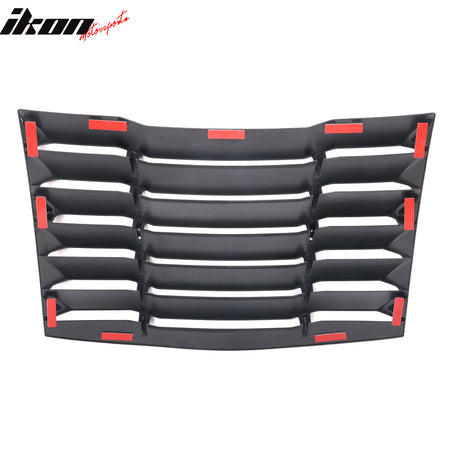 IKON MOTORSPORTS Rear Window Louver Compatible With 2011-2023 Dodge Charger, IKON Style ABS Rear Vent Cover Windshield 2PCS, 2012 2013 2014 2015 2016