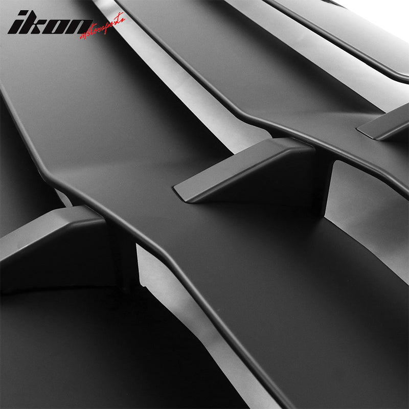 IKON MOTORSPORTS Rear Window Louver Compatible With 2011-2023 Dodge Charger, IKON Style ABS Rear Vent Cover Windshield 2PCS, 2012 2013 2014 2015 2016