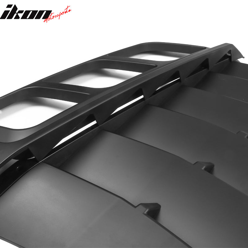 IKON MOTORSPORTS, Rear Window Louver Compatible With 2011-2023 Dodge Charger, IKON Style Rear Vent Cover Windshield 3PCS, 2012 2013 2014 2015 2016 2017