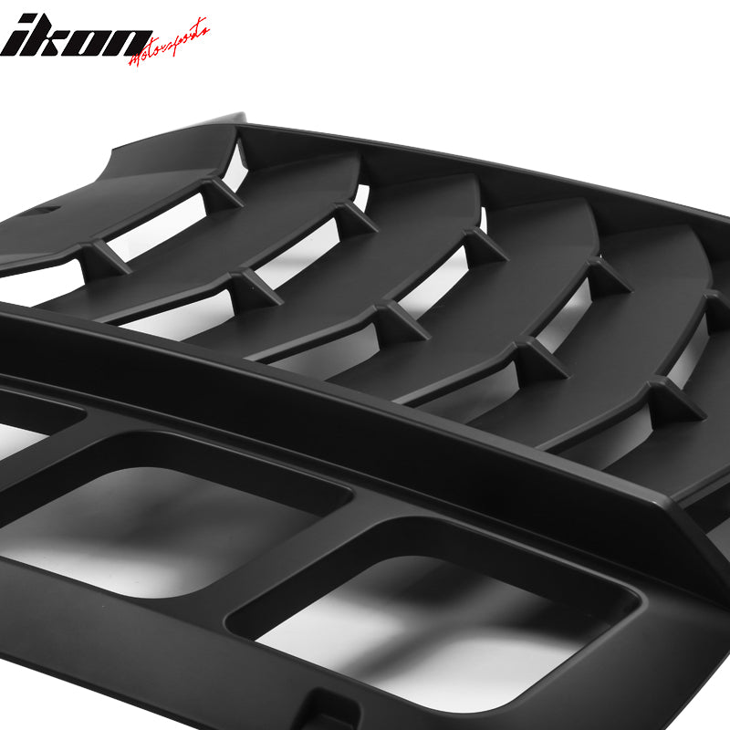 IKON MOTORSPORTS, Rear Window Louver Compatible With 2011-2023 Dodge Charger, IKON Style Rear Vent Cover Windshield 3PCS, 2012 2013 2014 2015 2016 2017