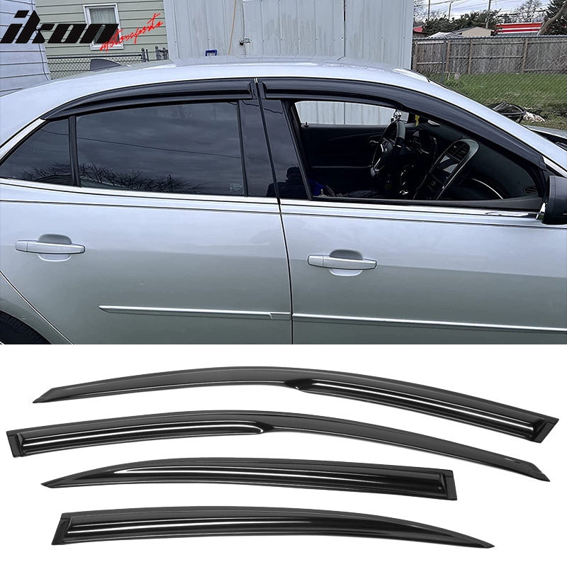 2013-2015 Chevy Malibu Mugen Style Smoke Tinted Window Visors Acrylic