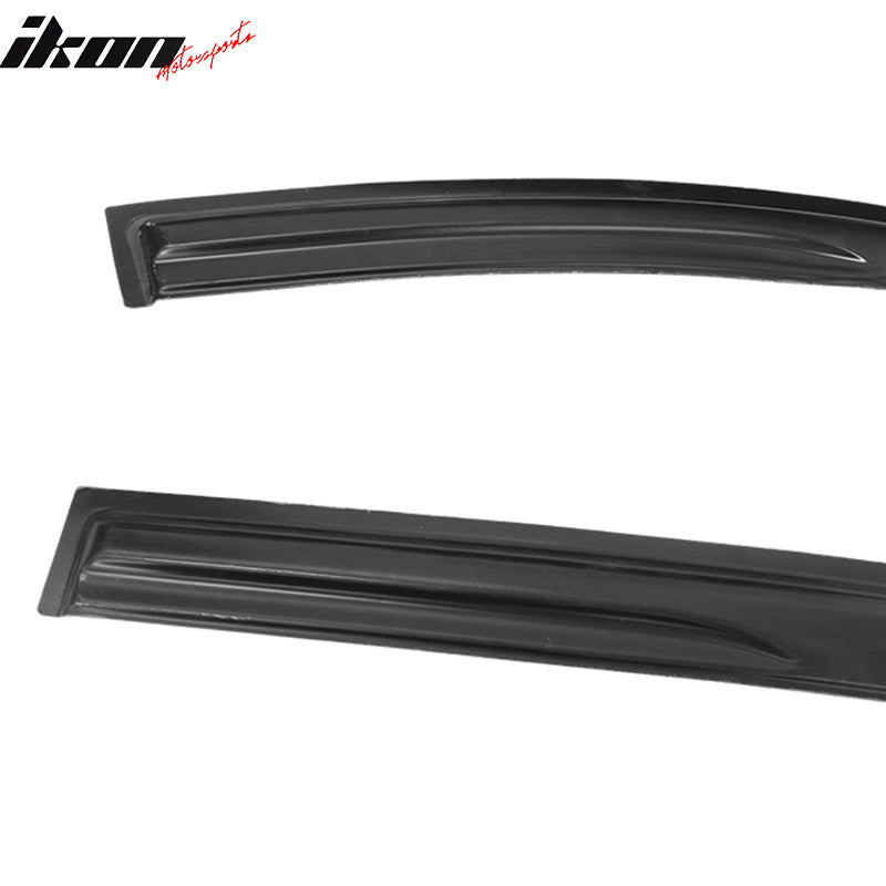 IKON MOTORSPORTS Tape On External Window Visor, Compatible With 2008-2012 Honda Accord 4 Door, Smoke Tinted & Semi-Transparent Sun Rain Wind Guards Shield Vent