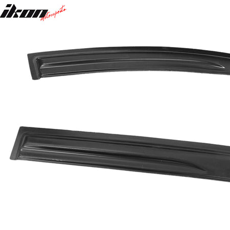 IKON MOTORSPORTS Tape On External Window Visor, Compatible With 2008-2012 Honda Accord 4 Door, Smoke Tinted & Semi-Transparent Sun Rain Wind Guards Shield Vent