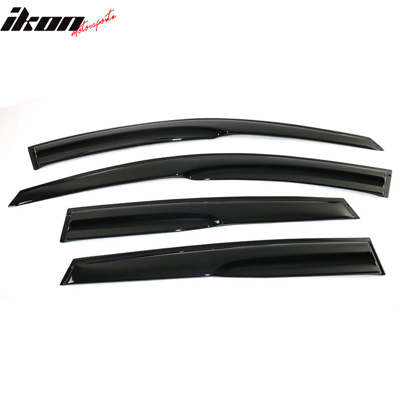 IKON MOTORSPORTS, Window Visor Compatible With 2007-2011 Honda CRV Vent Sun Shade Rain Guards Side Window Deflectors