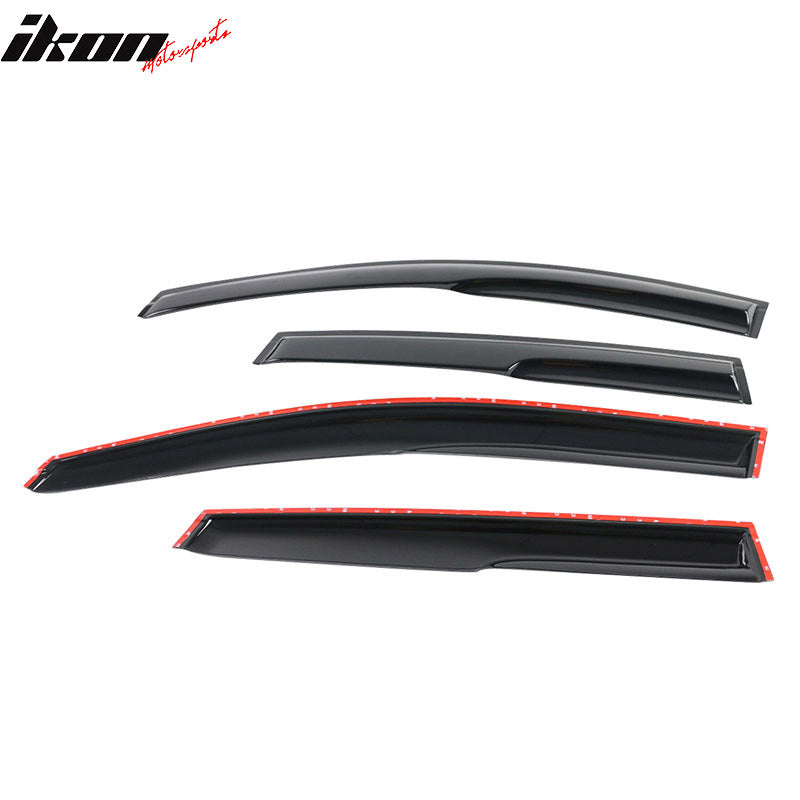 IKON MOTORSPORTS, Window Visor Compatible With 2012-2016 Honda CR-V Vent Sun Shade Rain Guards Side Window Deflectors