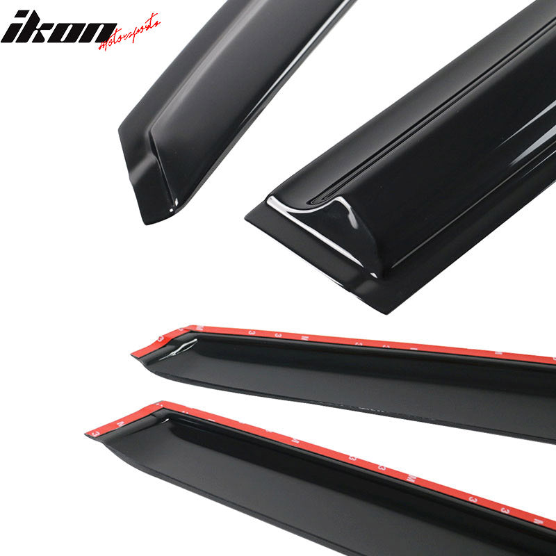 IKON MOTORSPORTS, Window Visor Compatible With 2012-2016 Honda CR-V Vent Sun Shade Rain Guards Side Window Deflectors