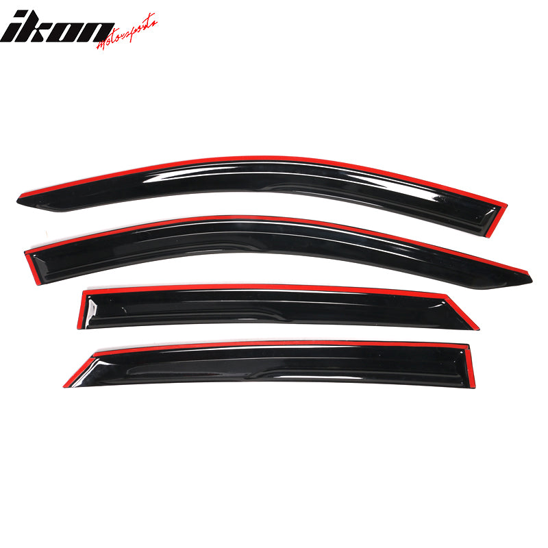 Fits 21-23 Hyundai Elantra Sedan Mugen Style Tape-On 4PCS Window Visors Acrylic