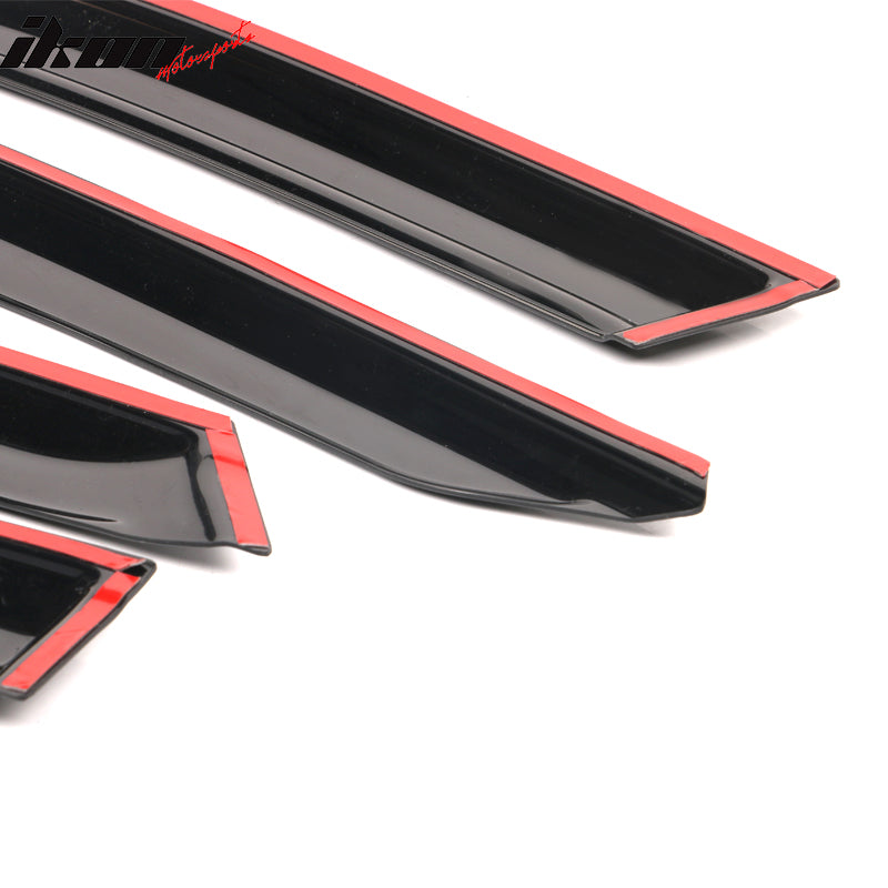 Fits 21-23 Hyundai Elantra Sedan Mugen Style Tape-On 4PCS Window Visors Acrylic