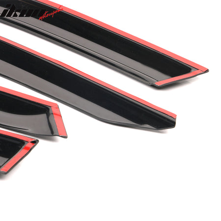 Fits 21-23 Hyundai Elantra Sedan Mugen Style Tape-On 4PCS Window Visors Acrylic