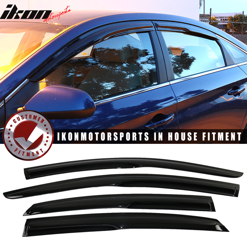 2015-2019 Hyundai Sonata Mugen Style Smoke Tinted Window Visor Acrylic