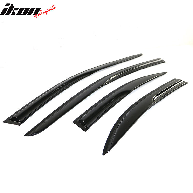 Window Visors Compatible With 2003-2008 Mazda 6, Sedan Smoked Aero JDM Wind Deflectors Stick On by IKON MOTORSPORTS, 2004 2005 2006 2007