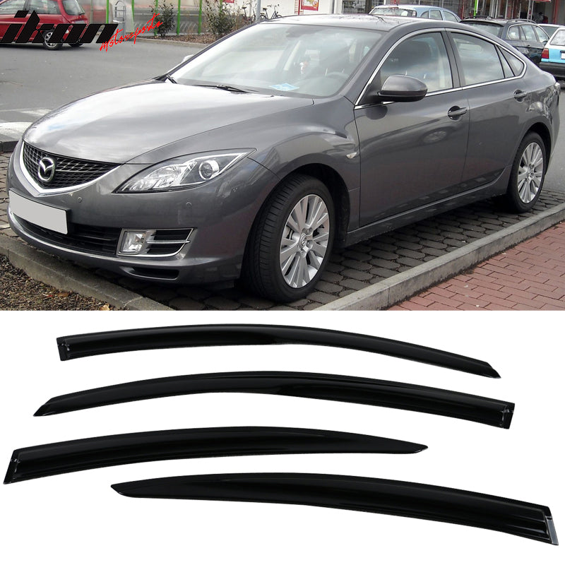 2009-2013 Mazda 6 Mugen Style Smoke/Tinted Window Visors Acrylic