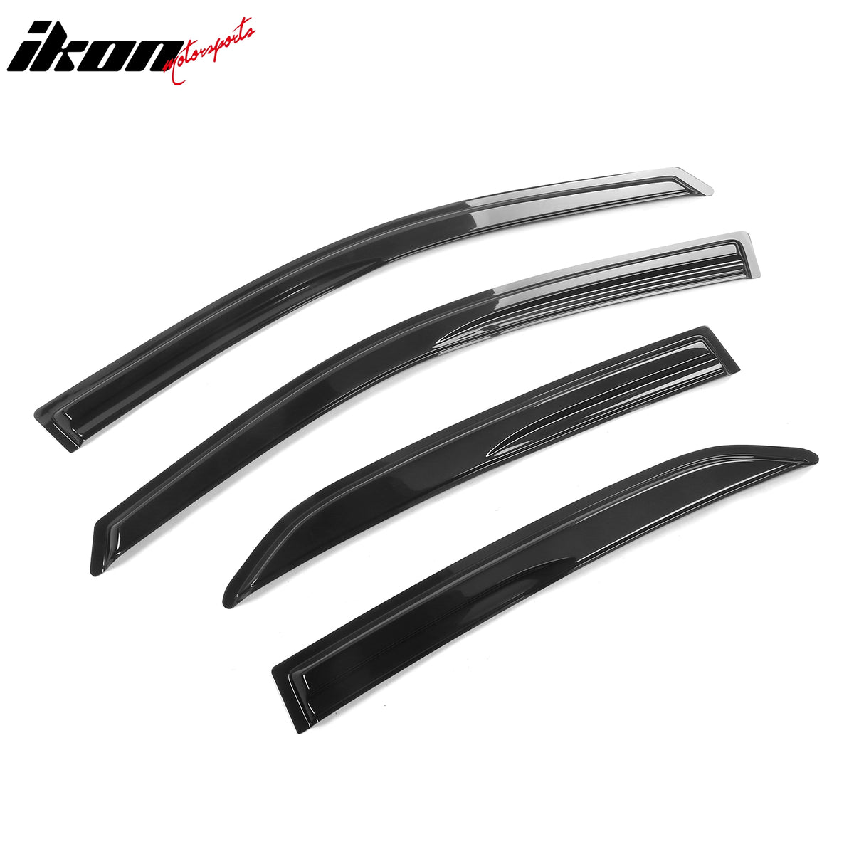 Window Visor Compatible With 2009-2013 Toyota Corolla, Mu Style Acrylic Smoke Tinted & Semi-transparent Sun Rain Shade Guard Wind Vent Air Deflector by IKON MOTORSPORTS, 2010 2011 2012