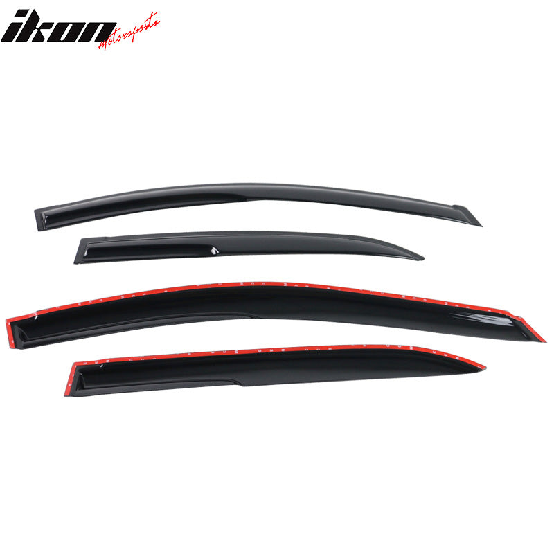 IKON MOTORSPORTS, Window Visor Compatible With 2014-2019 Toyota Corolla Sedan Vent Sun Shade Rain Guards Side Window Deflectors