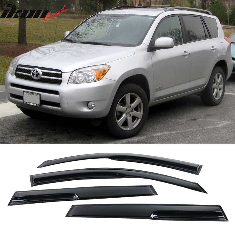 2006-2012 Toyota RAV4 Acrylic 4PC Window Visors Tape On Rain Guard