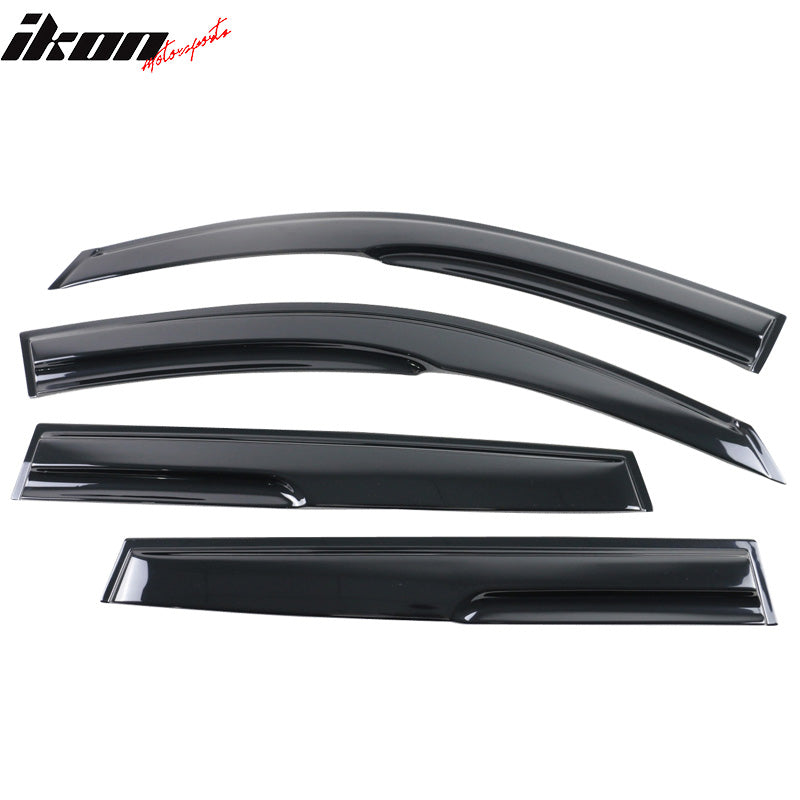 Window Visor Compatible With 2006-2012 Toyota RAV4 XU40, Acrylic Smoke Tinted & Semi-transparent Sun Rain Shade Guard Wind Vent Air Deflector by IKON MOTORSPORTS, 2008 2009 2010 2011