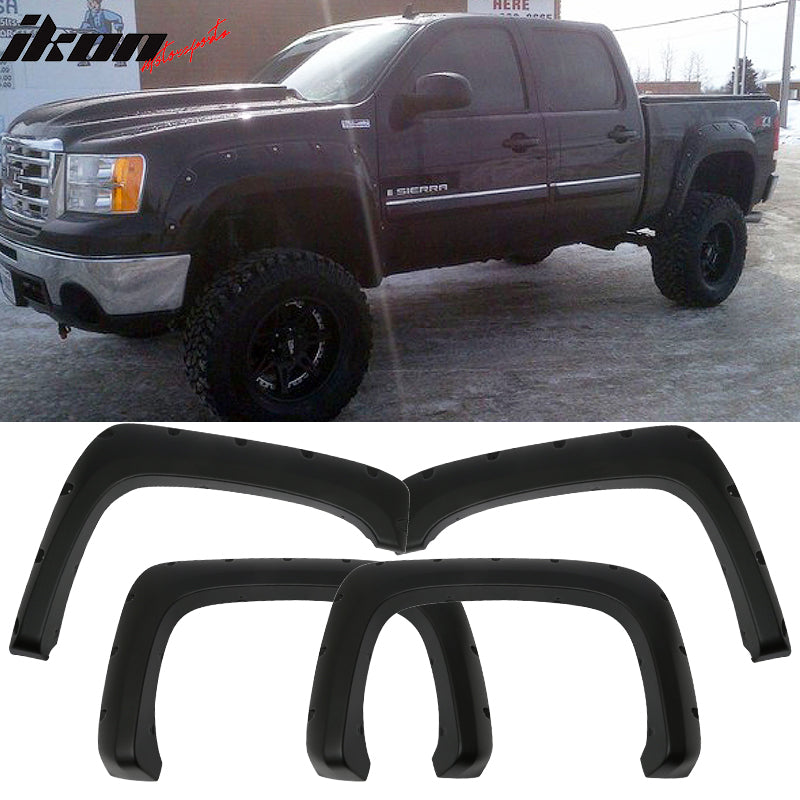 2007-2013 GMC Sierra 1500 Standard Pocket Style Textured Fender Flares