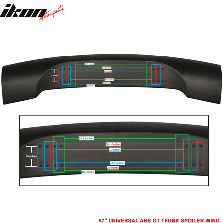 Fit For Nissan 57 Inch ABS Adjustable GT BLK Rear Span Trunk Spoiler Wing Sports