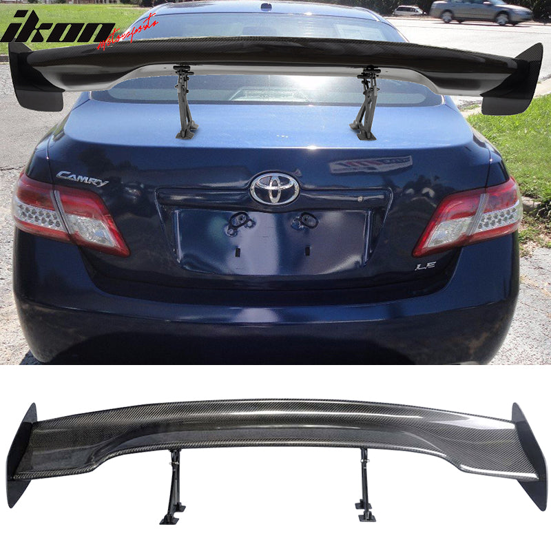 Universal 57" JDM Racing GT RS Carbon Fiber Trunk Spoiler W/ Brackets