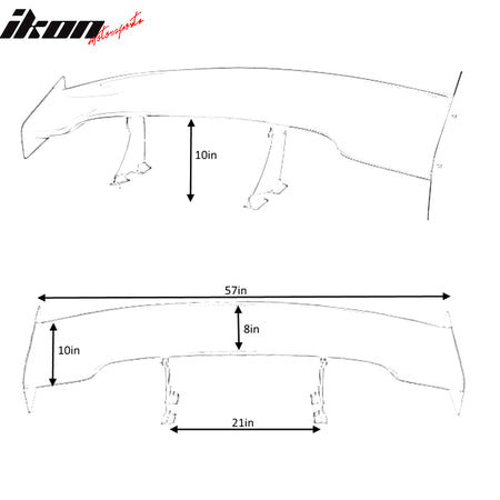 Universal 57 Inch JDM GT RS Type 3D Trunk Spoiler Wing - Carbon Fiber CF