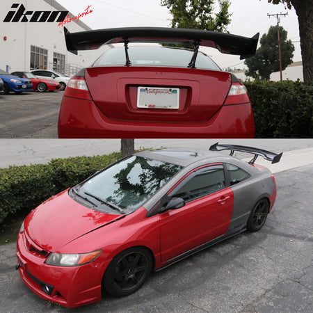 Fits 06-11 Honda Civic 57" JDM Racing GT Trunk Spoiler W/Bracket Carbon Fiber CF