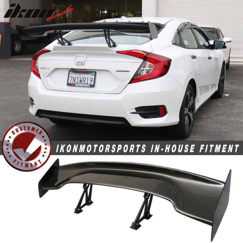 2016-2021 Honda Civic Sedan 57" Wide JDM Trunk Spoiler Carbon Fiber CF