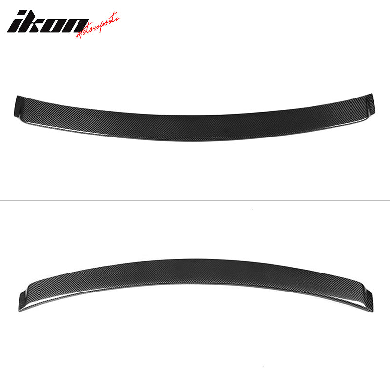 IKON MOTORSPORTS, Roof Spoiler Compatible With 2019-2023 BMW G20 3-Series Sedan& 2021-2023 G80 M3 Sedan, IKON Style Carbon Fiber CF Rear Window Wing Lip, 2020 2021