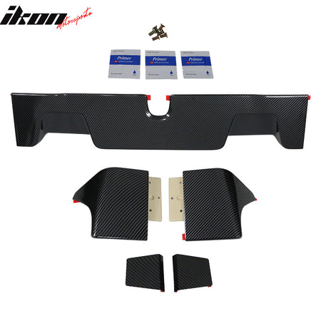 IKON MOTORSPORTS, Rear Roof Spoiler Compatible with 2019-2023 Ram 1500 All Cab & Bed Size IKON Style ABS Top Roof Spoiler Wing