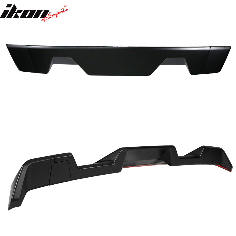 IKON MOTORSPORTS, Rear Roof Spoiler Compatible With 2009-2014 Ford F-150 All Cab & Bed Size IKON Style ABS Top Roof Spoiler Wing